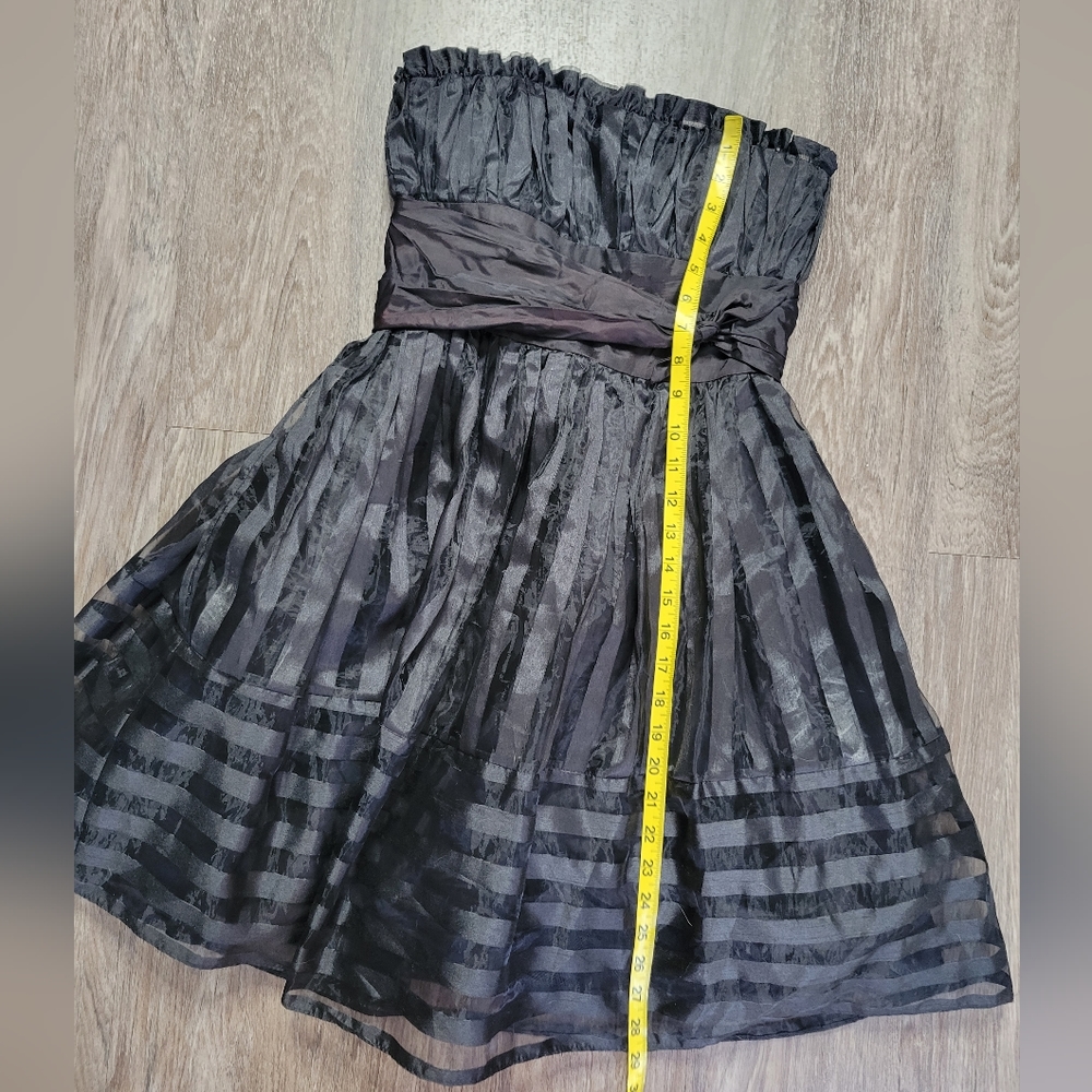 Betsey Johnson Vintage Black Nylon Acetate Tulle Strapless Mini Dress Y2K 90s 4 - Picture 16 of 16